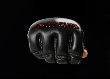 black glove for the martial arts, with red  inscription "fight club"の写真素材