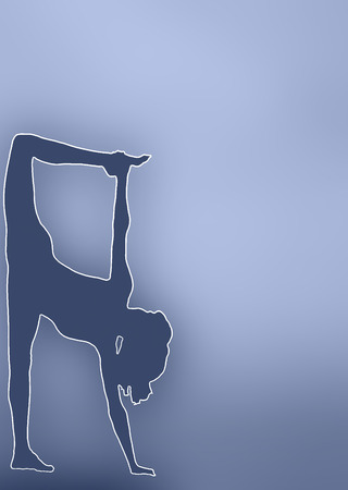 silhouette of a young woman practicing yoga. Stretching the body, meditationの写真素材
