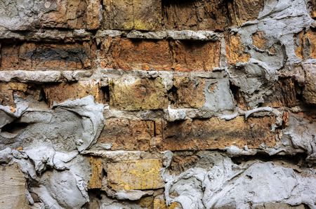 texture old brick broken wall for background.