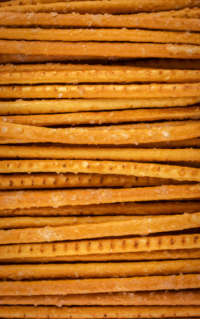 Bread straws. Bread sticks close-up. Food baking.