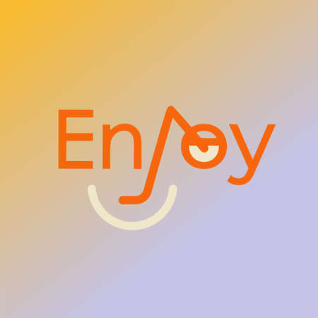 Tropical and summer icon and illustration - font with a tropical cocktail and funny face.のイラスト素材
