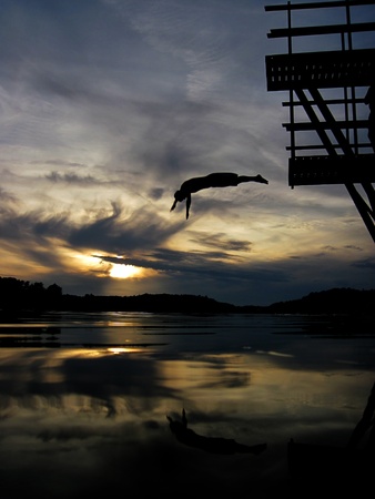 Late summer night diveの写真素材