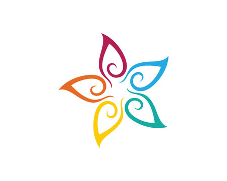 Beauty Vector flowers design logo Template iconのイラスト素材