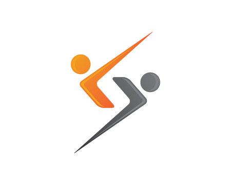 Fun people Healthy Life Logo template vector iconのイラスト素材