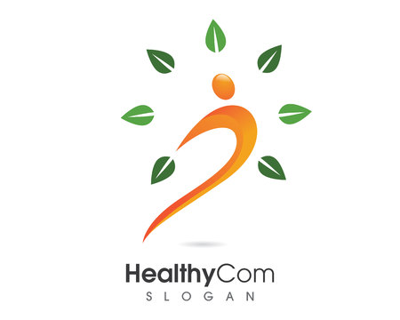 Fun people Healthy Life Logo template vector iconのイラスト素材