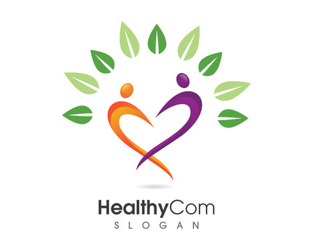 Fun people Healthy Life Logo template vector iconのイラスト素材