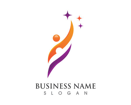 Fun people Healthy Life Logo template vector iconのイラスト素材