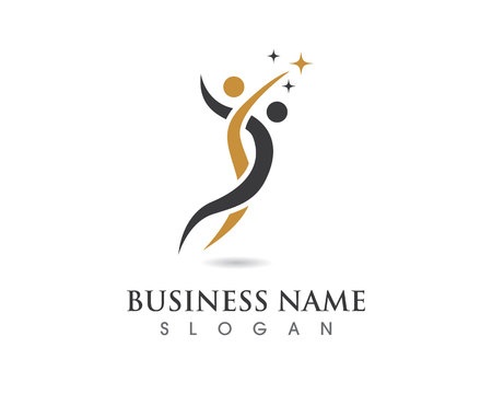 Fun people Healthy Life Logo template vector iconのイラスト素材