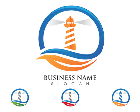 Lighthouse logo template vector iconのイラスト素材