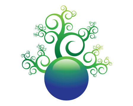 Green leaf ecology iconのイラスト素材