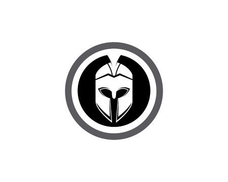 Spartan helmet logo template vector iconのイラスト素材