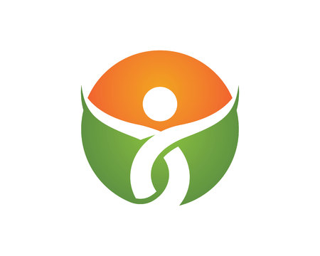 Fun people healthy life template icon.のイラスト素材