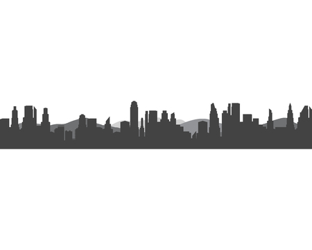 Modern city skyline silhouette vector illustration in flat designのイラスト素材