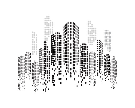 Modern City skyline . city silhouette. vector illustrationのイラスト素材
