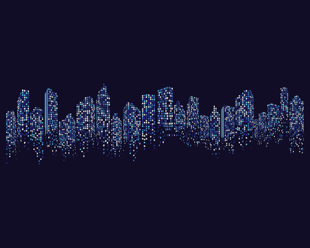 Modern City skyline . city silhouette. vector illustration in flat designのイラスト素材