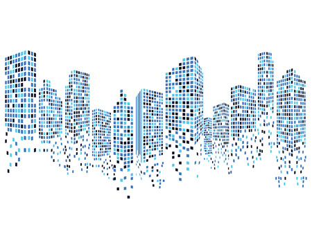 Modern City skyline . city silhouette. vector illustration in flat designのイラスト素材