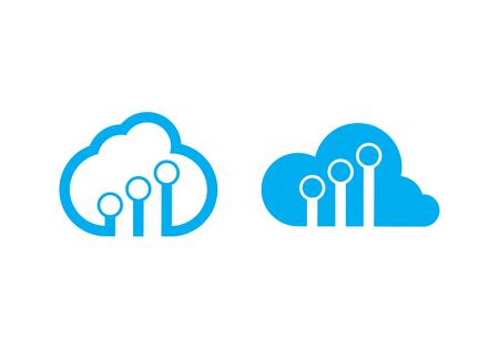 cloud technology vector icon template design vectorのイラスト素材