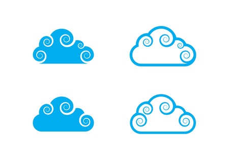 cloud technology vector icon template design vectorのイラスト素材