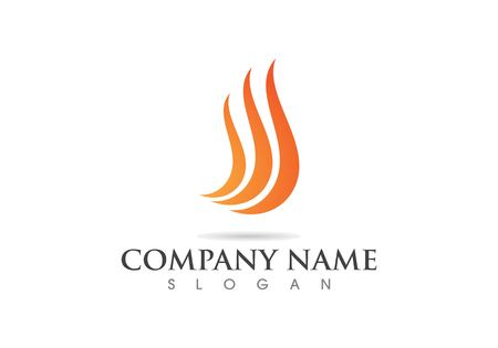 Fire flame Logo Template vector icon Oil, gas and energy logo conceptのイラスト素材