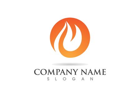 Fire flame Logo Template vector icon Oil, gas and energy logo conceptのイラスト素材