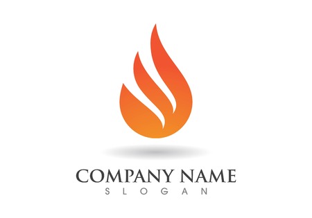 Fire flame Logo Template vector icon Oil, gas and energy logo conceptのイラスト素材