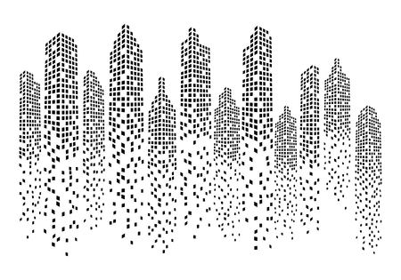 Modern City skyline vector illustration in flat designのイラスト素材