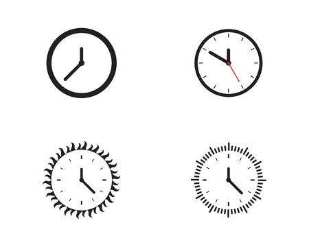 Clock icon vector flat illustration design template.のイラスト素材