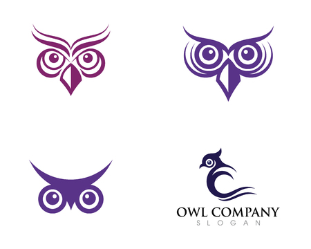 owl bird illustration logo template vector iconのイラスト素材