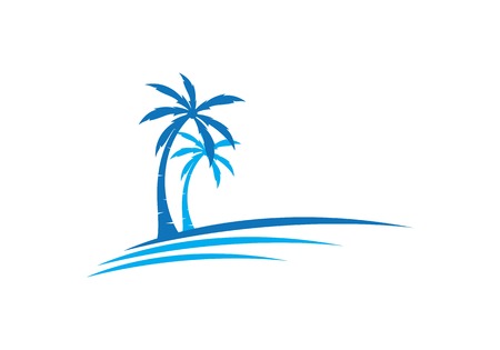 Palm tree summer logo template vector illustrationのイラスト素材