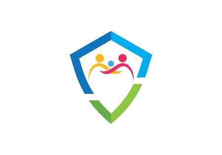 Shield logo template vector icon illustration designのイラスト素材