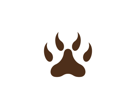 Paw silhouette design vector illustration template.のイラスト素材