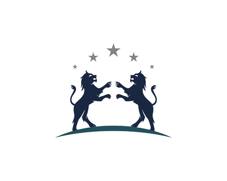 Lion Logo Template vector icon illustration designのイラスト素材