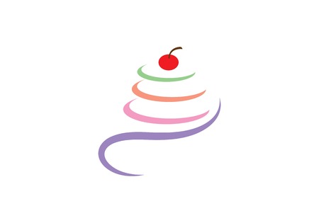 Cake illustration logo vector templateのイラスト素材