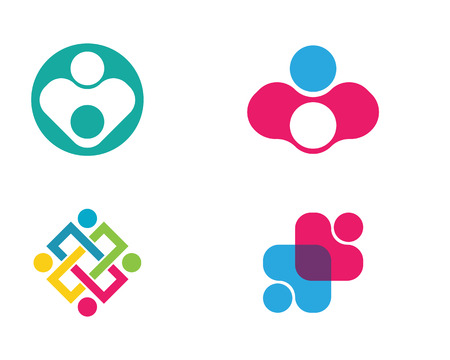 Community, network and social icon design template setのイラスト素材