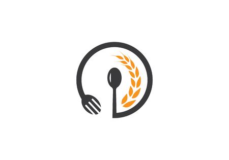 fork and spoon ,food logo Template. Vector illustration.のイラスト素材