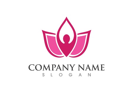 Yoga flowers design logo Template iconのイラスト素材