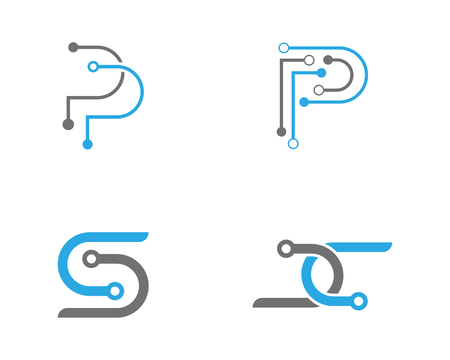 Circuit Logo Template vector illustration icon designのイラスト素材