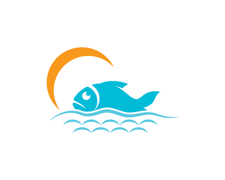 Fish logo template Creative vector icon symbolのイラスト素材