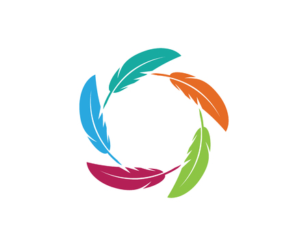 Feather pen Logo template Vector icon illustrationのイラスト素材