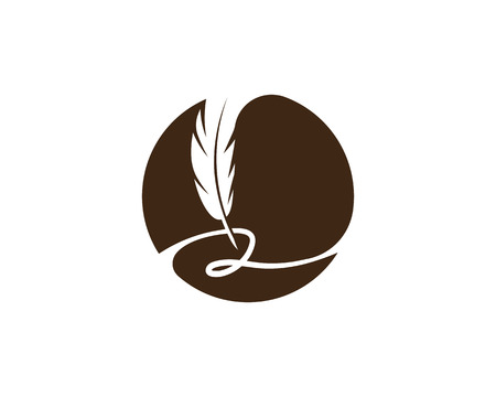 Feather pen Logo template Vector icon illustrationのイラスト素材
