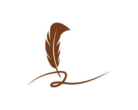 Feather pen Logo template Vector icon illustrationのイラスト素材