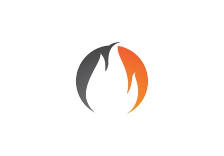 Fire flame Logo Template vector icon Oil, gas and energy logo conceptのイラスト素材