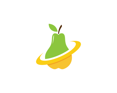 fresh Pear Fruit Food Vector Illustration designのイラスト素材