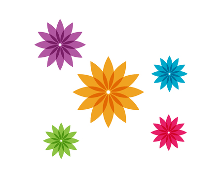 Beauty plumeria icon flowers design illustration Templateのイラスト素材