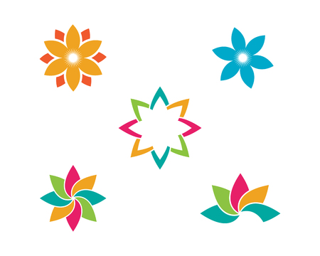 Beauty plumeria icon flowers design illustration Templateのイラスト素材