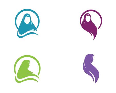 Muslimah hijab Logo template vector illustration designのイラスト素材