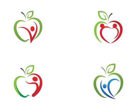 healthy apple vector design icon illustrationのイラスト素材