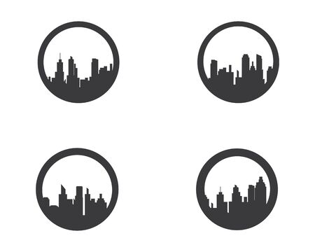 city skyline vector silhouette illustrationのイラスト素材