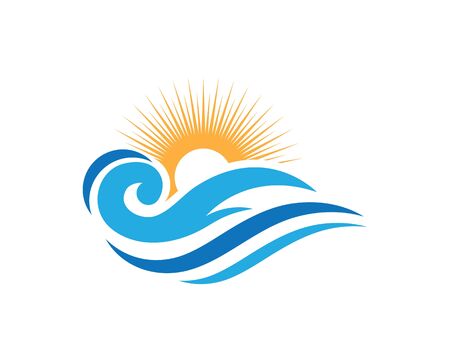 Water wave icon vector illustration design logoのイラスト素材