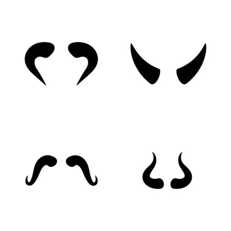 Devil horn Vector icon design illustration Templateのイラスト素材